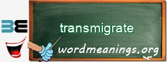 WordMeaning blackboard for transmigrate